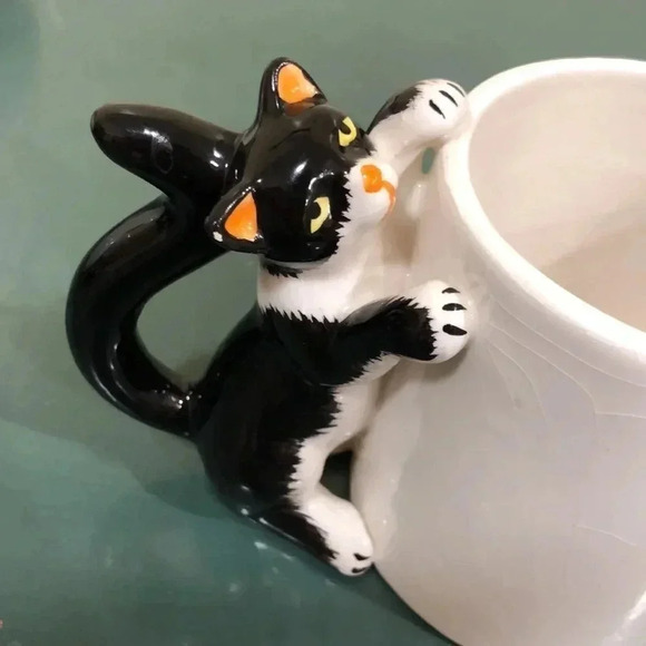 Cat handle tea/coffee ceramic mug - Picture 2 of 7